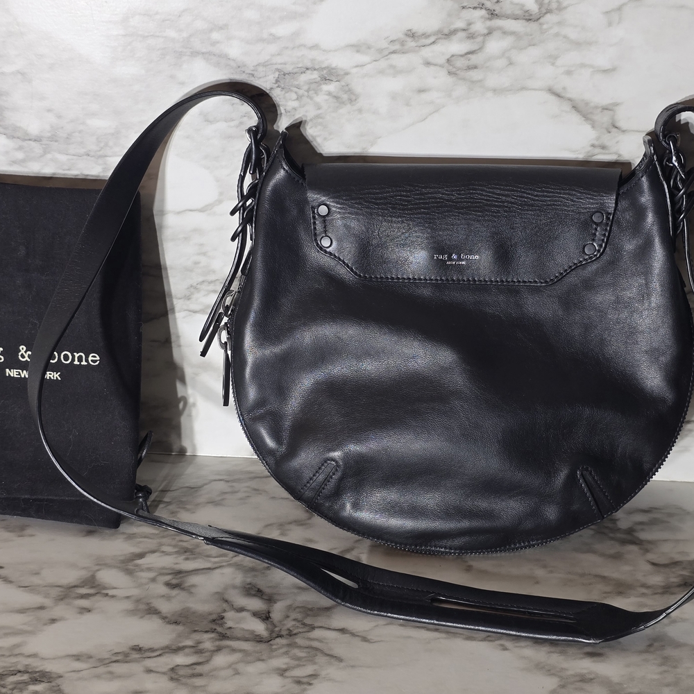 Rag & Bone Black and Leopard Crossbody Bag - Picture 3 of 14